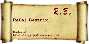 Rafai Beatrix névjegykártya